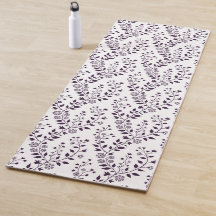 Modern Boho Floral Pattern Plum White