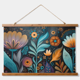 Modern Boho Floral Tapestry