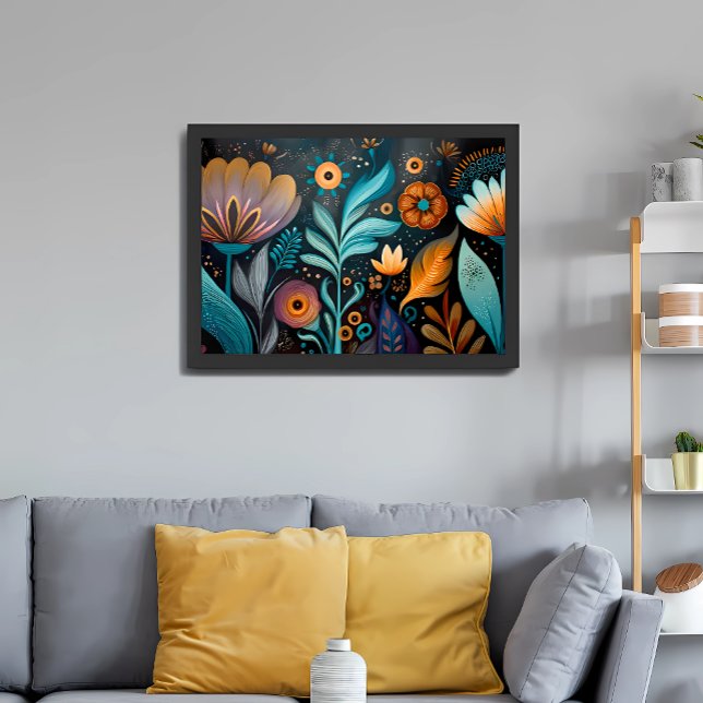 Modern Boho Floral Tapestry Poster (Skapare uppladdad)