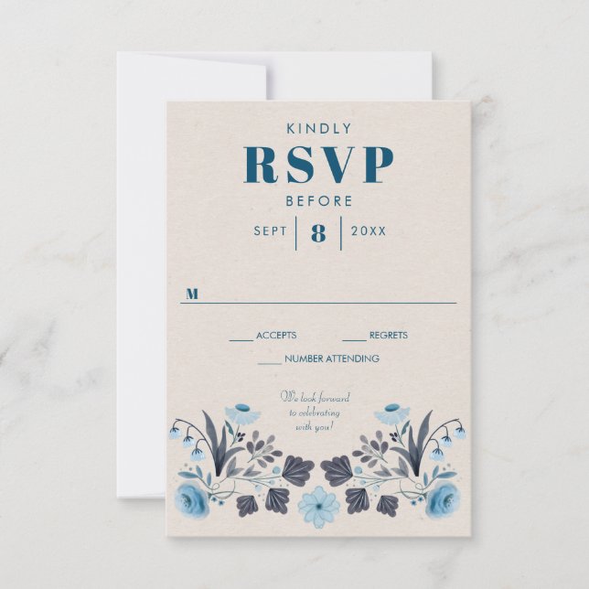 Modern Boho Folk Bröllop OSA Responcard (Framsida)