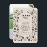 Modern Boho Folk Bröllop tackar dig för ditt kort<br><div class="desc">Denna bohemiska folkdesign har en dekorativ symmetrisk arrangemang av modernt botaniskt inslag och elegant rent typsnitt. Du kan enkelt redigera teckensnittet färg genom att klicka på knappen Redigera designutkast Verktyg. Lägg till ett foto på baksidan! Se hela samlingen för mer matchande objekt!</div>