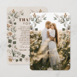 Modern Boho Folk Bröllop tackar dig för ditt kort 