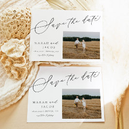 Modern Boho Foto Spara Datum Inbjudningar