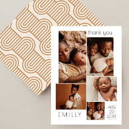 Modern Boho Fotocollage Bebis Shower Tack Kort