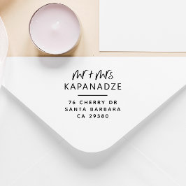 Modern Boho Future Mr & Mrs Bröllop Returadress Självfärgande Stämpel