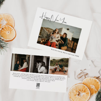 Modern Boho Fyra Photo Gott nytt år Julkort