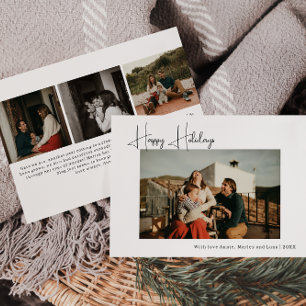 Modern Boho Fyra Photo Lycklig Julkort