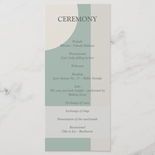 Modern Boho Geometric Abstrakt Grönt Grått Taupe Program (Framsida)