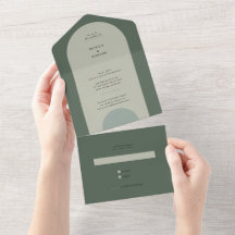 Modern Boho Geometric Arch Sage Grönt Bröllop