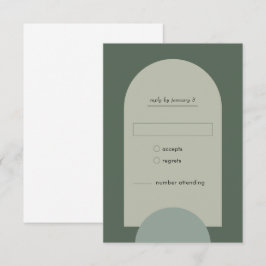Modern Boho Geometric Arch Sage Grönt Bröllop OSA Kort