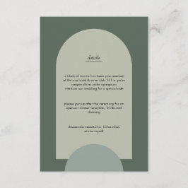 Modern Boho Geometric Arch Sage Grönt Bröllop Tilläggskort