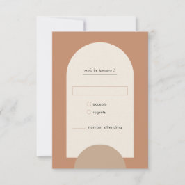 Modern Boho Geometric Arch Terracotta Bröllop OSA Kort