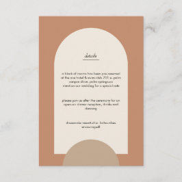 Modern Boho Geometric Arch Terracotta Bröllop Tilläggskort