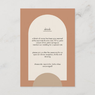 Modern Boho Geometric Arch Terracotta Bröllop Tilläggskort