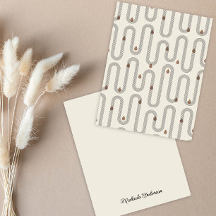Modern Boho Geometric Kurvor Personal Stationery Anteckningskort