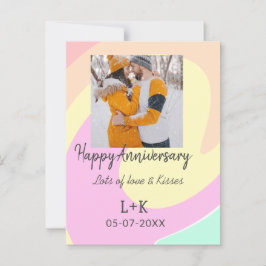 Modern boho glad årsdag lägg till namn datum orang vykort