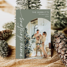 Modern Boho God jul Arch Photo Julkort