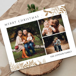 Modern Boho God Jul Foto Collage Vykort