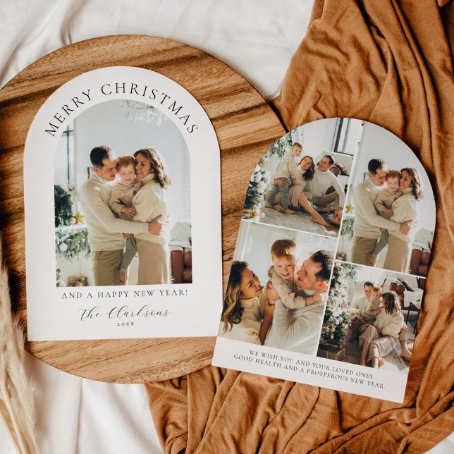 Modern Boho God jul & Gott nytt år Arch Inbjudningar (Skapare uppladdad)