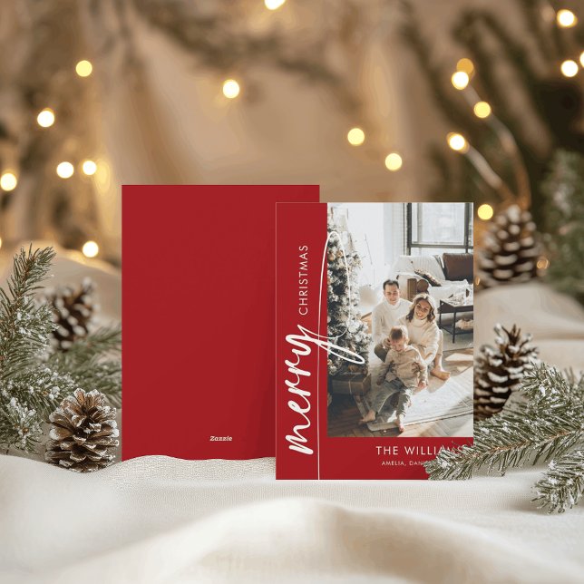 Modern Boho God jul Photo Helgdag Card Julkort (Skapare uppladdad)