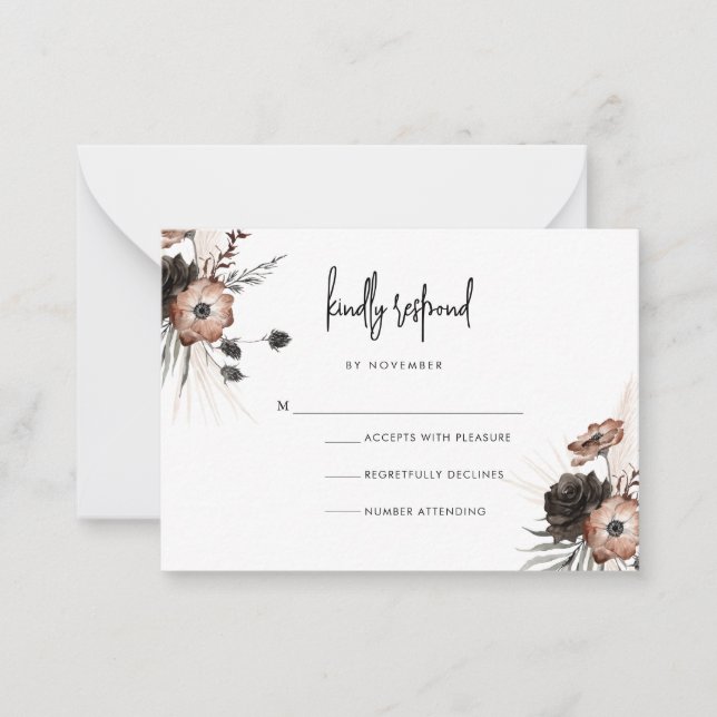 Modern Boho Goth Script OSA kort (Framsida)