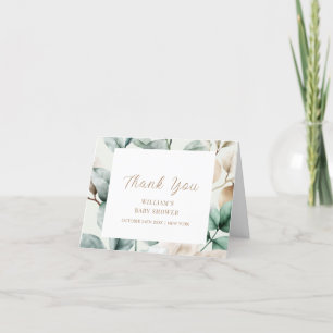 Modern Boho Greenery Löv Baby Shower Tack Kort
