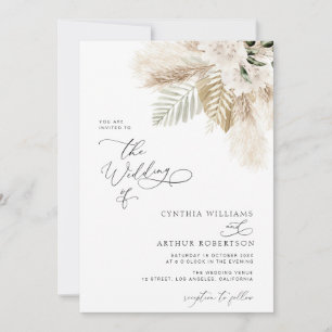 modern boho greenery pampas-gräs inbjudningar