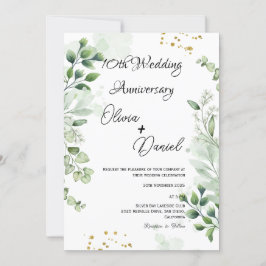 Modern Boho Greenery Wedding Anniversary  Inbjudningar