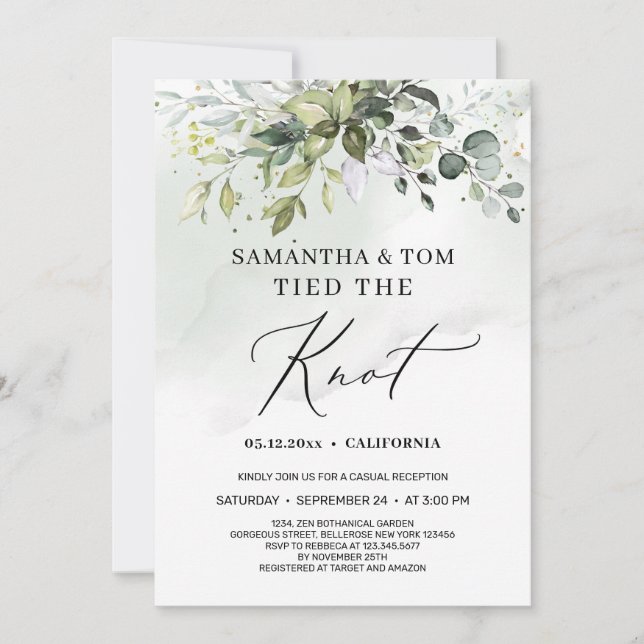 Modern boho grey folie bunden av knölens förlovad inbjudningar (Framsida)