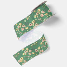 Modern Boho Grön Blommönster