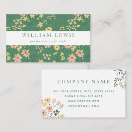 Modern Boho Grön Blommönster Visitkort