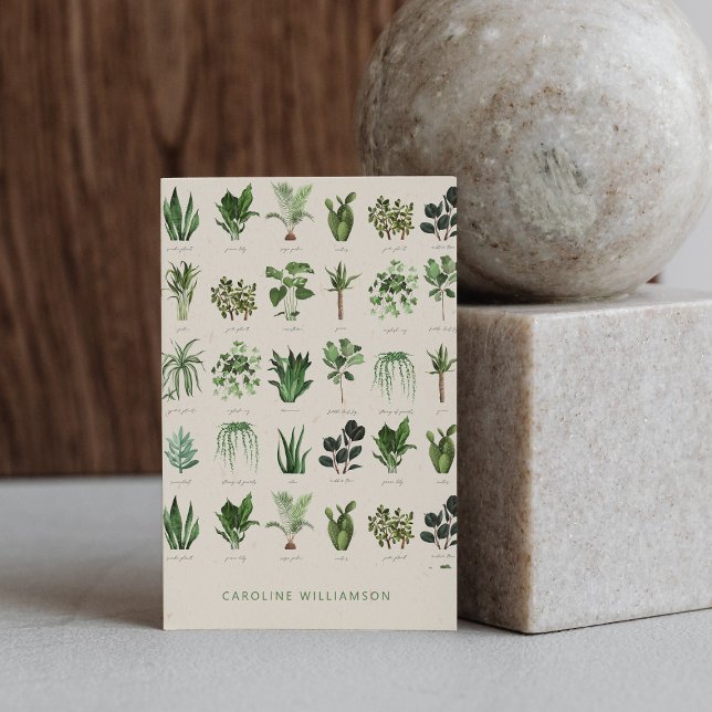 Modern Boho Gröna Växter Botanisk Natur Visitkort (Skapare uppladdad)