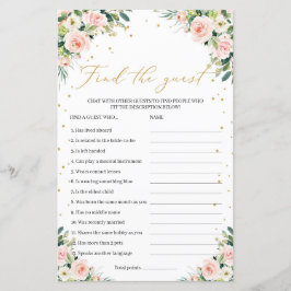 Modern boho grönska rosa hitta gäst lek