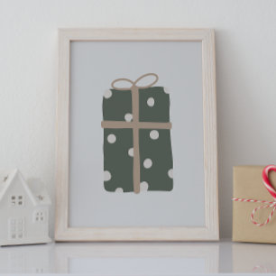Modern Boho Grönt Julklapp Wall Art-utskrift Poster