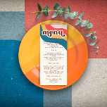 Modern Boho Groovy Retro 70-talets regnbåge Bröllo Meny<br><div class="desc">Modern Boho Groovy Retro 70-talets Rainbow Bröllop Menu</div>