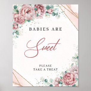 Modern boho guld eucalyptus Spädbarn är sötad Poster