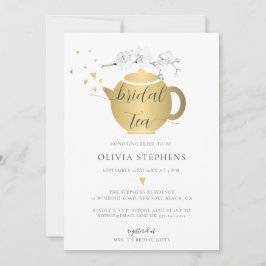 Modern Boho Guld Hearts Orchids Blommigt Möhippa T Inbjudningar