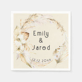 Modern Boho Handflatan Orchids Bröllop Pappersservett