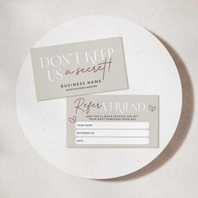 Modern Boho hänvisar till ett vänligt kupongkort f Rabattkort (Modern Boho Refer A Friend Discount Card)