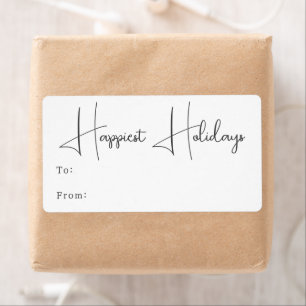 Modern Boho Happiest Helgdagar Rectangular Gift Fraktsedel