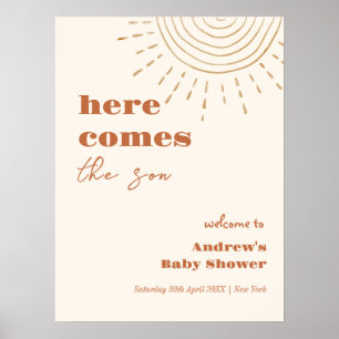 Modern Boho här kommer hit och hälsningen till bab Poster