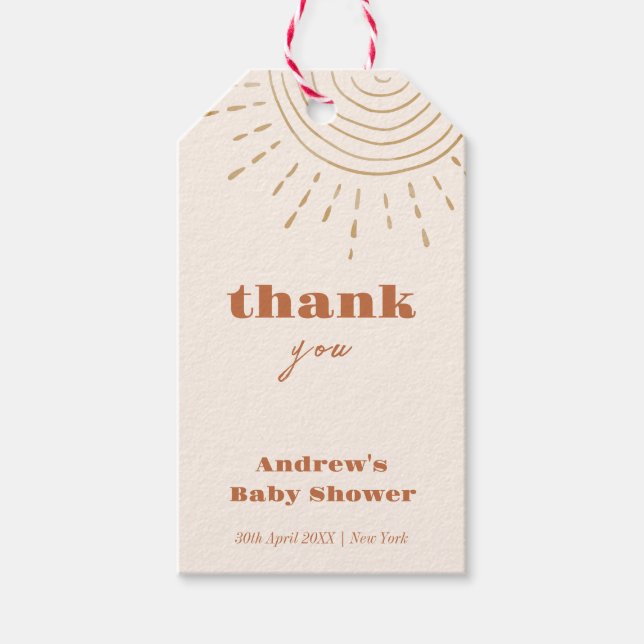 Modern Boho här kommer hit. Presentetikett (Framsidan)