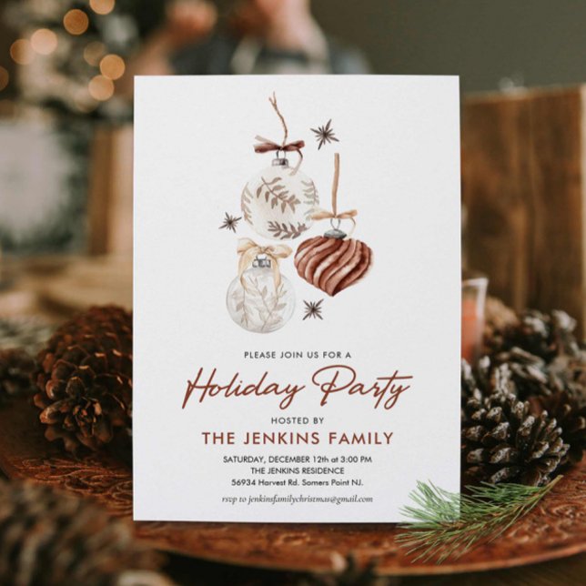 Modern Boho-inbjudan till Julfest Inbjudningar (Boho Holiday Party Invite)