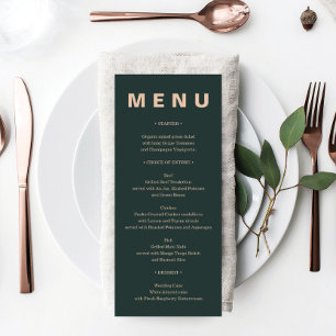 Modern Boho Jewel Earth Tone Bröllop Menu Meny