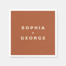 Modern Boho Jewel Earth Tone Bröllop Pappersservett