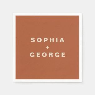 Modern Boho Jewel Earth Tone Bröllop Pappersservett