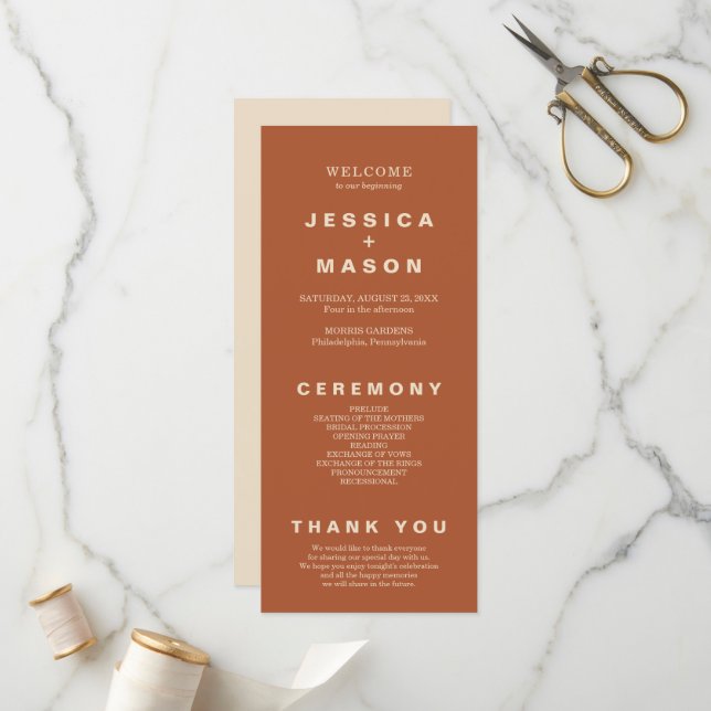 Modern Boho Jewel Earth Tone Program Flyer (Fram/Back In Situ)