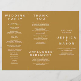 Modern Boho Jewel Earth Tone Trifold Program Flyer