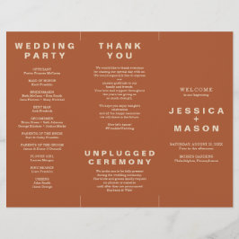 Modern Boho Jewel Earth Tone Trifold Program Flyer