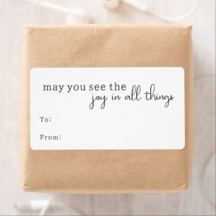 Modern Boho Joy in All Sak Rectangular Gift Fraktsedel